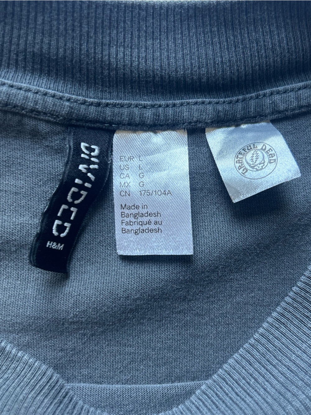 H&M Divided x Grateful Dead We are Everywhere Oversized Grey T-shirt - Picture 7 of 10